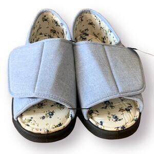 Silverts Adaptive Slip Resistant Slippers Shoes Blue Womens Sz 10 SV15180/SVDEB